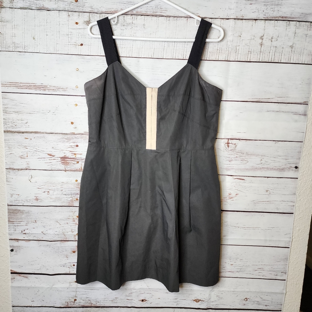 J.Crew Charcoal Fit and Flare Ribbon Detail Mini Dress...size 12